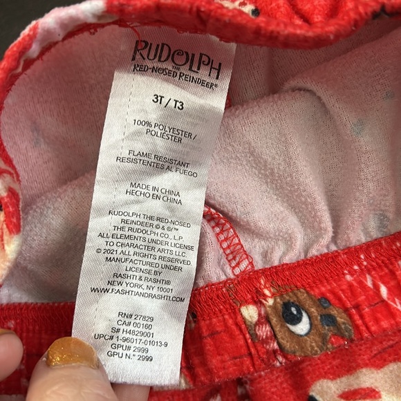 Rudolph the Red Nose reindeer Size 3t Girls Pjs - Picture 5 of 8
